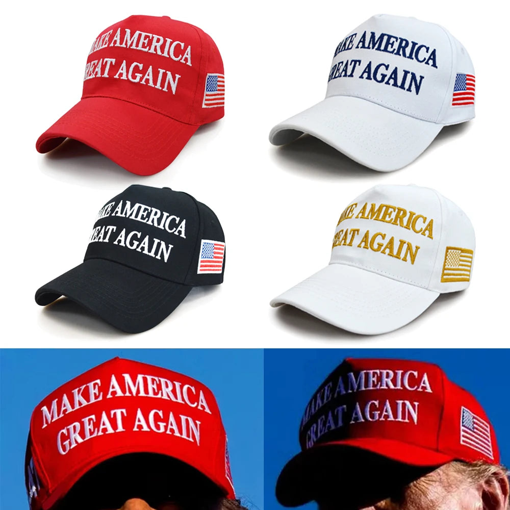 Trump 2024 MAGA Hat, USA Flag